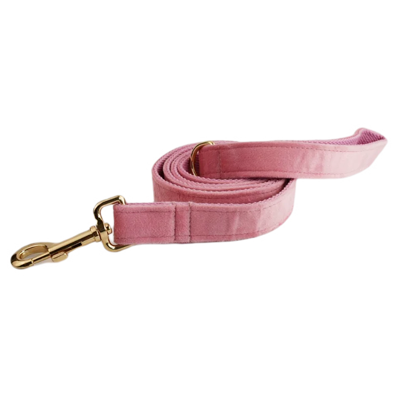Blush Velvet Collar & Leash