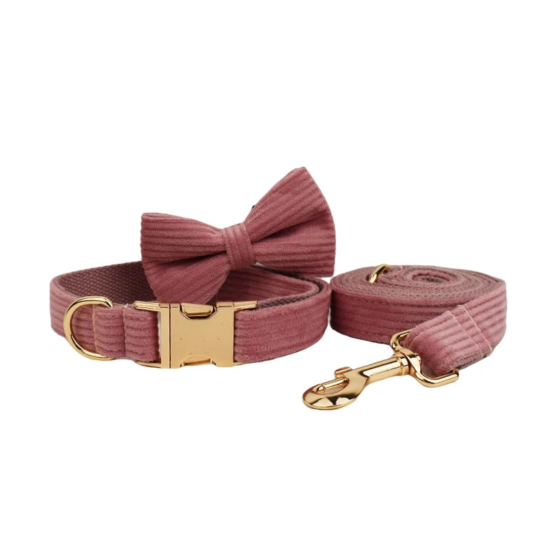Rose Dusk Corduroy Collar & Leash