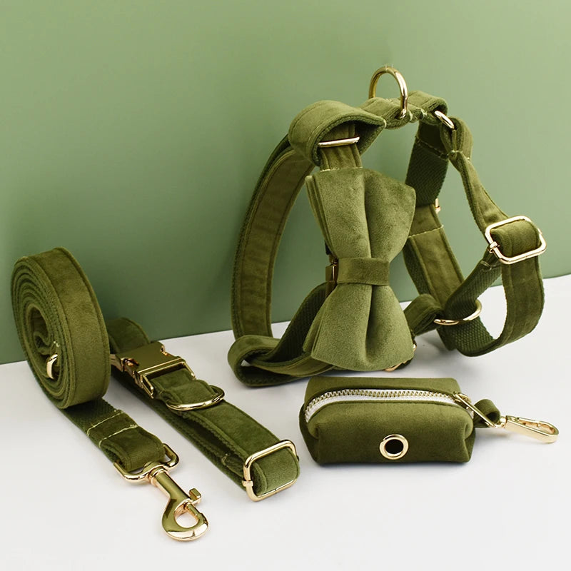 Army Green Velvet Walk Set