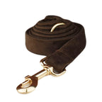 Chocolate Velvet Collar & Leash