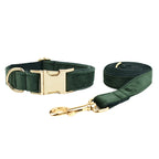 Hunter Green Velvet Collar & Leash