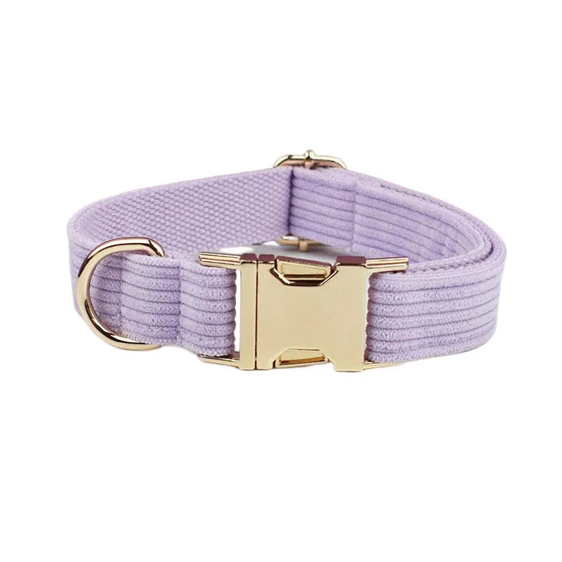 Lilac Corduroy Collar & Leash