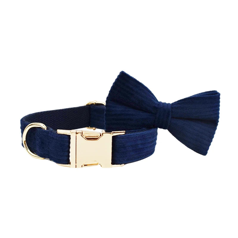 Oxford Blue Corduroy Collar & Leash