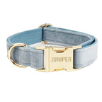 Nordic Blue Velvet Collar & Leash
