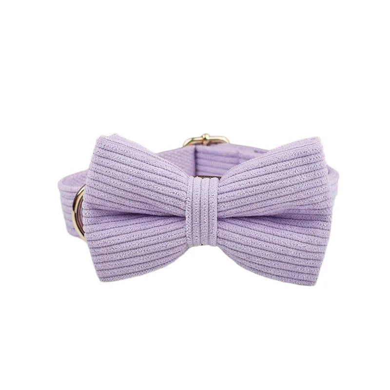 Lilac Corduroy Collar & Leash