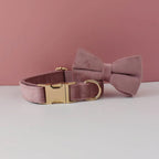 Mauve Velvet Collar & Leash