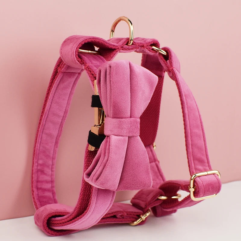 Raspberry Pink Velvet Harness
