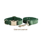 *Forest Green Velvet Collar & Leash