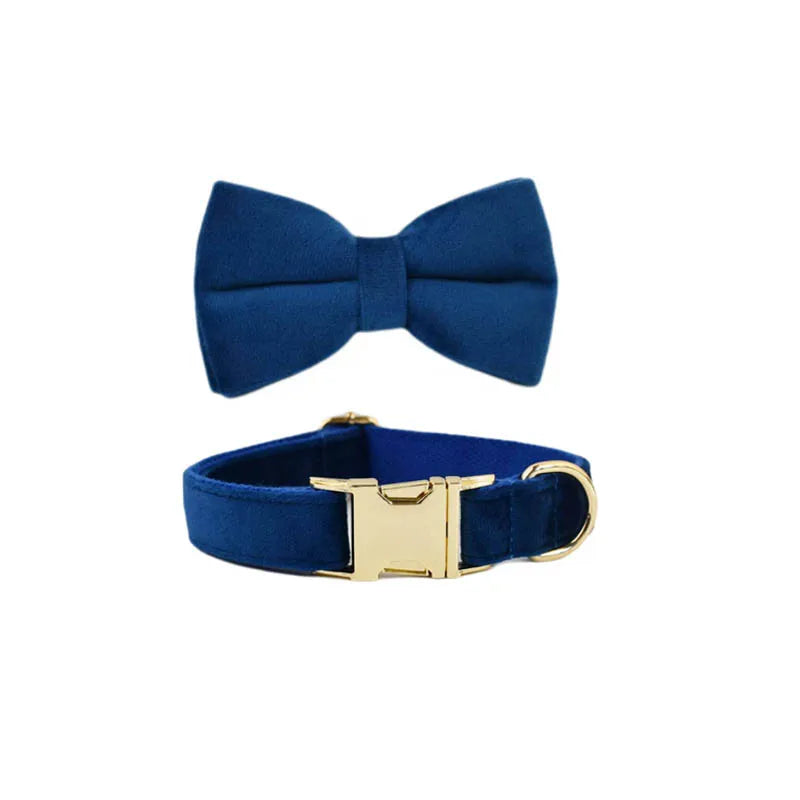 Azure Velvet Collar & Leash