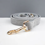 Light Grey Corduroy Collar & Leash
