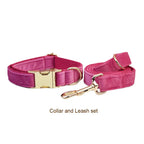 Raspberry Pink Velvet Collar & Leash