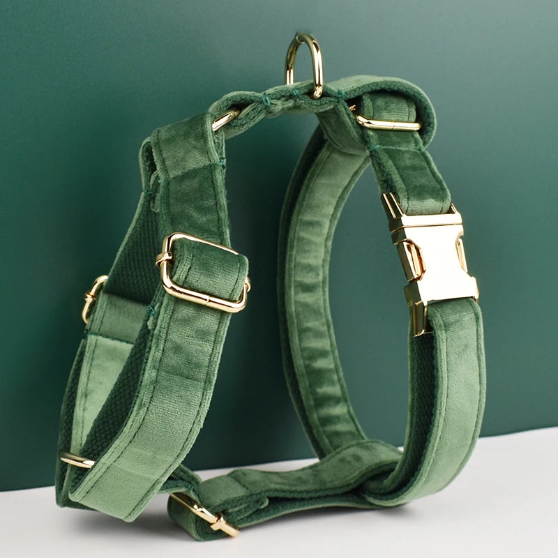Forest Green Velvet Harness