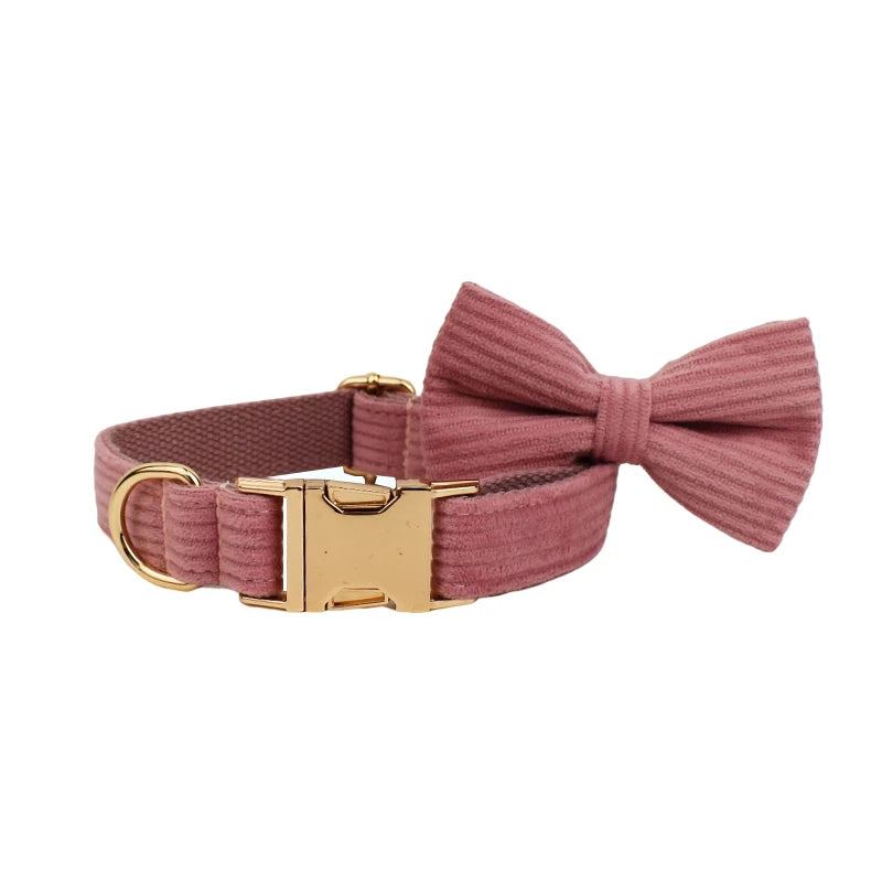 Rose Dusk Corduroy Collar & Leash