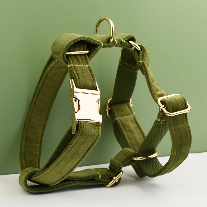 Army Green Velvet Harness
