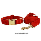 Ruby Red Velvet Collar & Leash