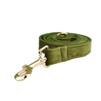 Army Green Velvet Collar & Leash