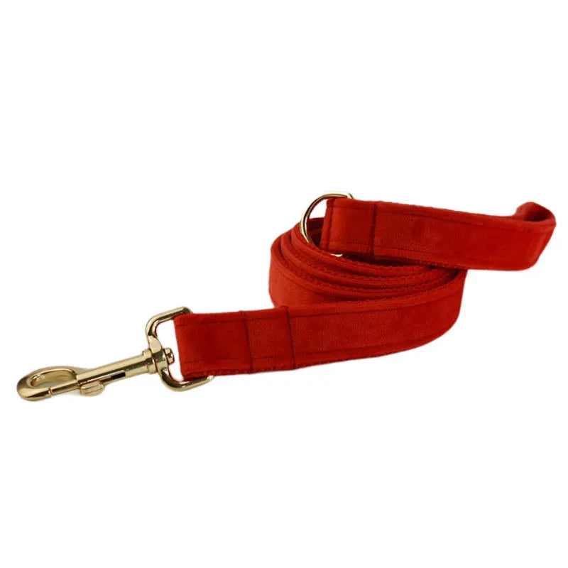 Ruby Red Velvet Collar & Leash