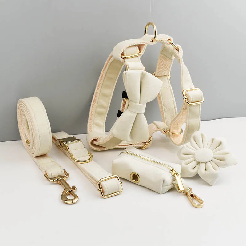 Milky White Velvet Walk Set