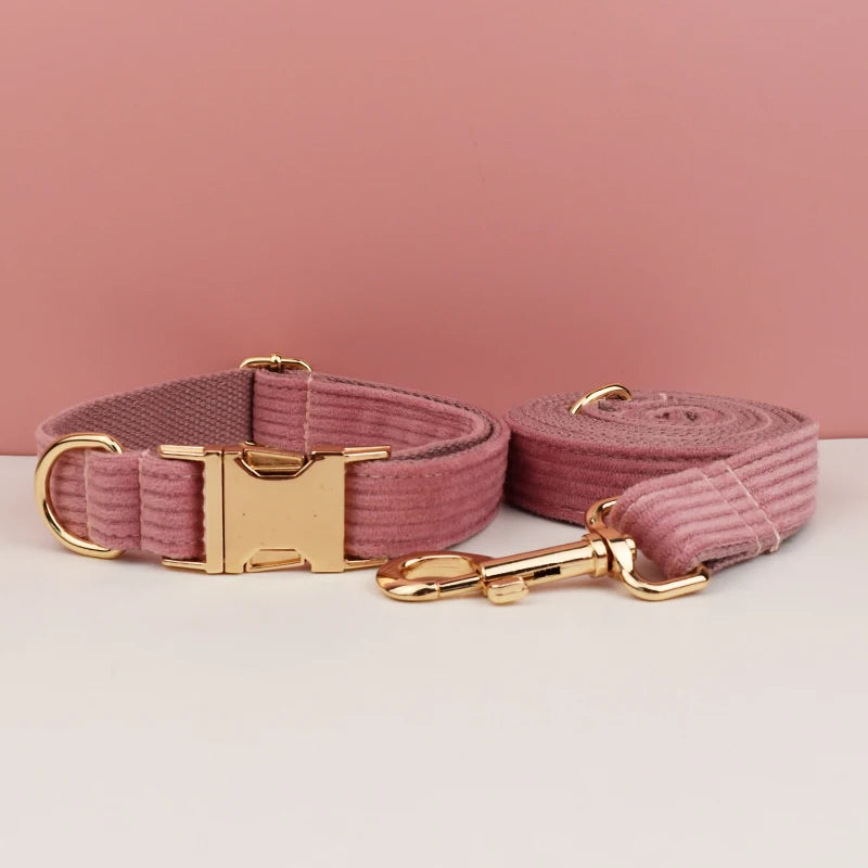 Rose Dusk Corduroy Collar & Leash