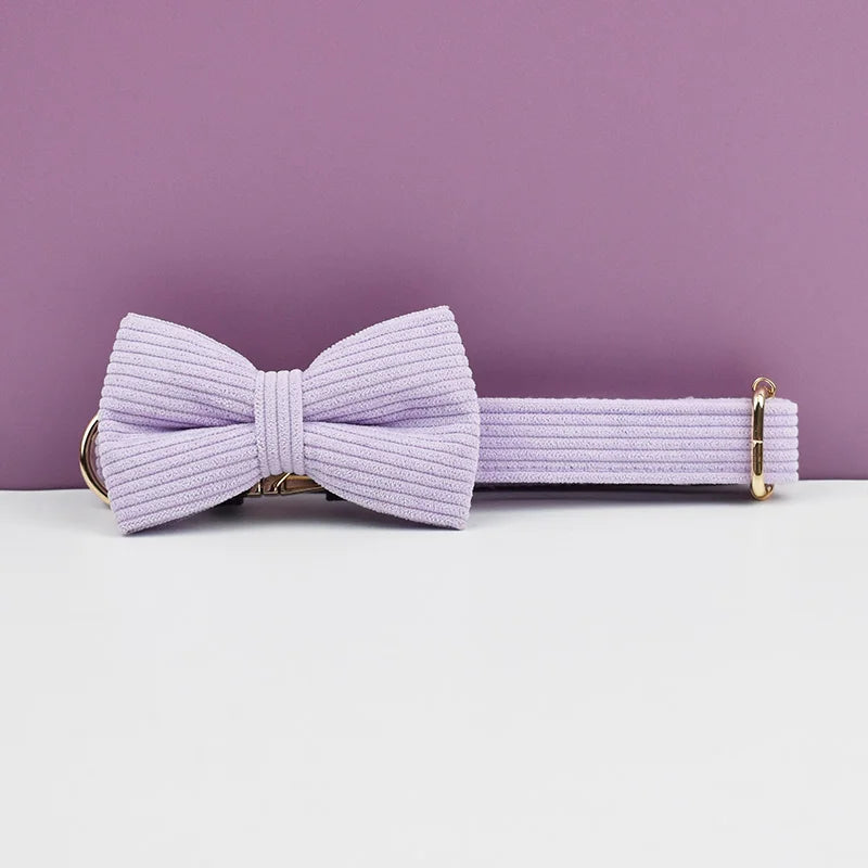Lilac Corduroy Collar & Leash