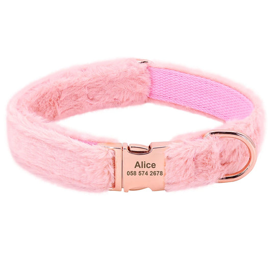 Pink Fur Dog Collar