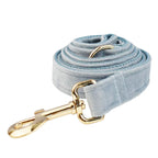 Nordic Blue Velvet Collar & Leash
