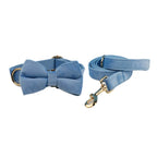 Teal Velvet Collar And Leash