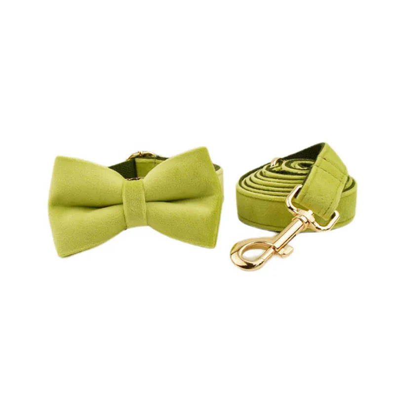 Avocado Velvet Collar & Leash