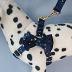 Midnight Blue Bow + Harness & Leash Set