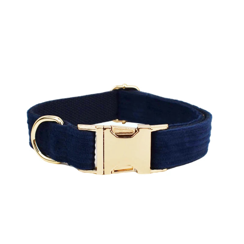 Oxford Blue Corduroy Collar & Leash