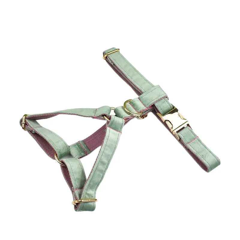 *Mint Green With Red Base Velvet Harness