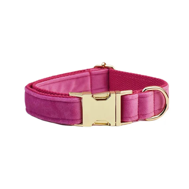 Raspberry Pink Velvet Collar & Leash