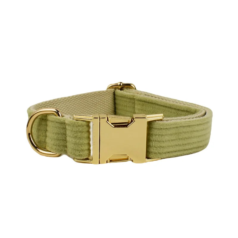 Fruit Green Corduroy Collar & Leash