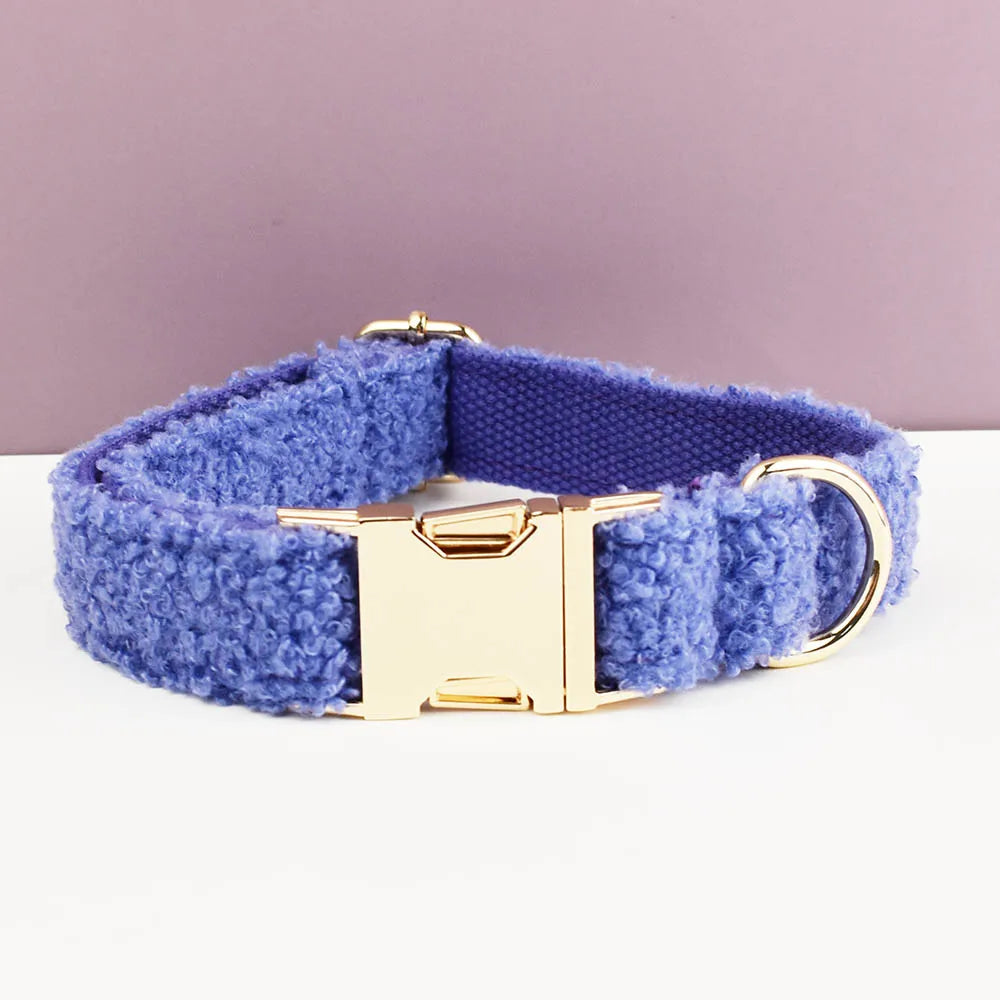 Midnight Indigo - (Blue Purple)   PlushPooch Collar + Bow +  Leash Set