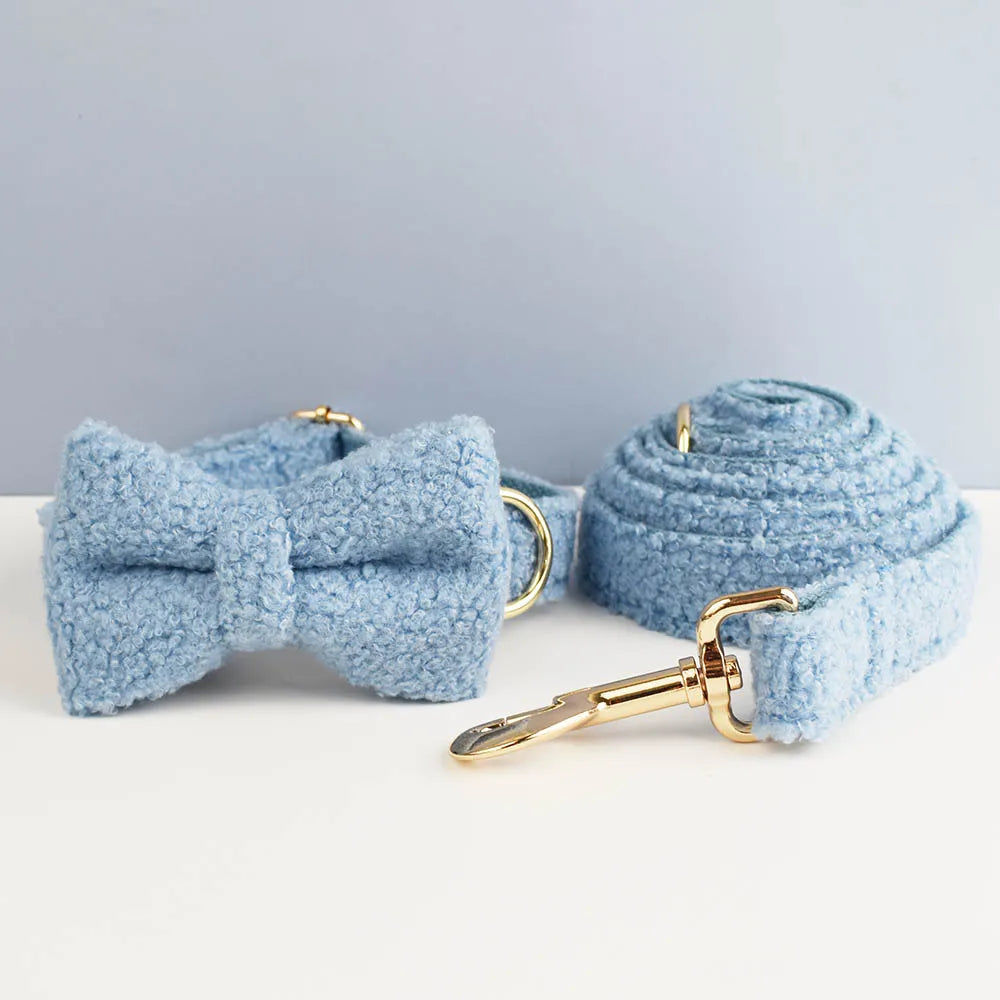 Soft Cloud PlushPooch Collar + Bow + Leash (Optional Set)