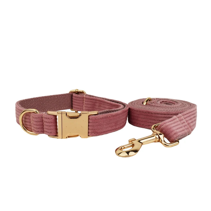 Rose Dusk Corduroy Collar & Leash