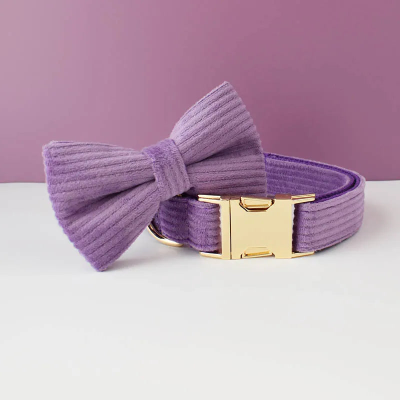 Epic Purple Corduroy Collar & Leash