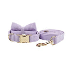 Lilac Corduroy Collar & Leash