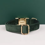 Hunter Green Velvet Collar & Leash