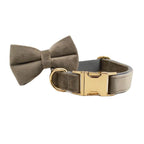 Grey Velvet Collar & Leash