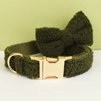 Olive Moss PlushPooch Collar & Leash