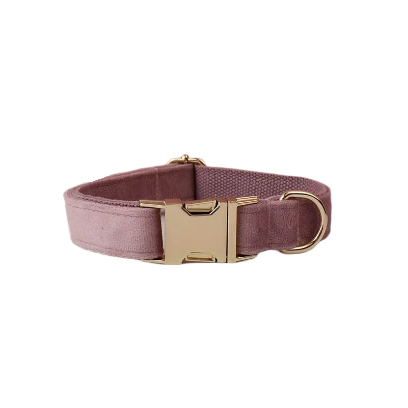 Mauve Velvet Collar & Leash
