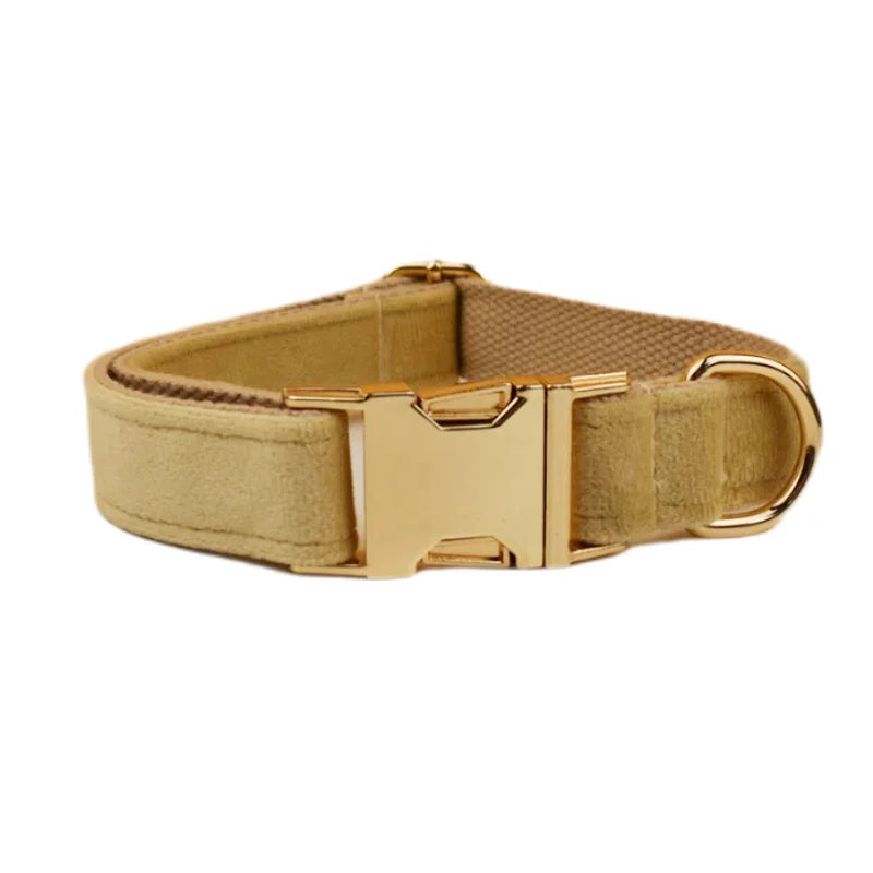 Nude Velvet Collar & Leash