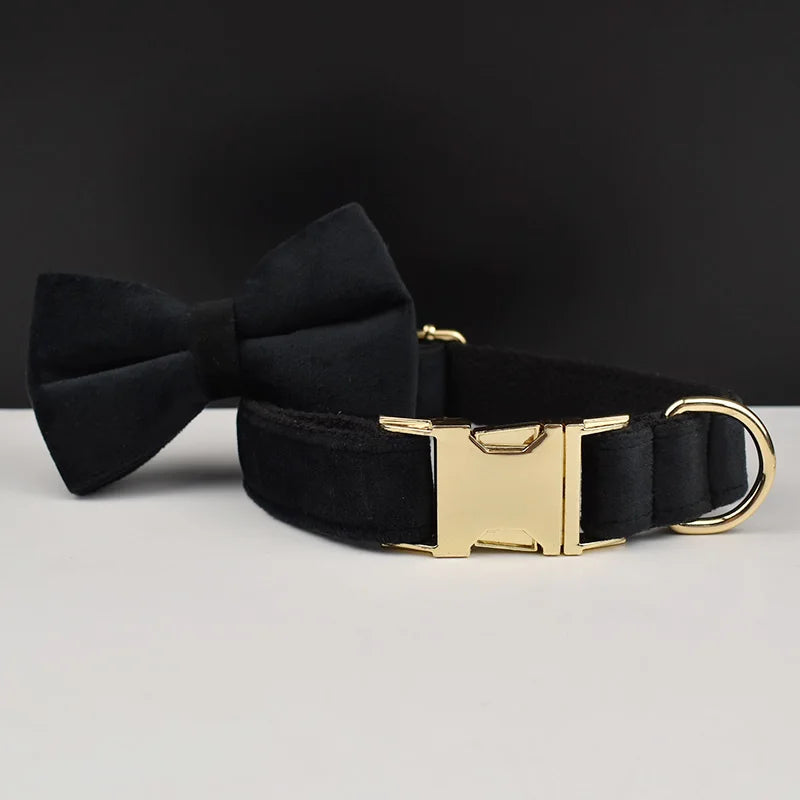 Black Velvet Collar & Leash