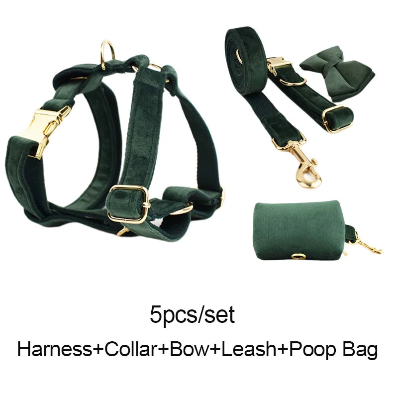 Hunter Green Velvet Walk Set