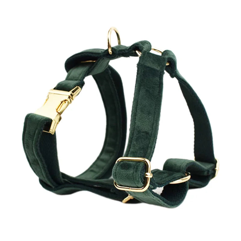 Hunter Green Velvet Harness