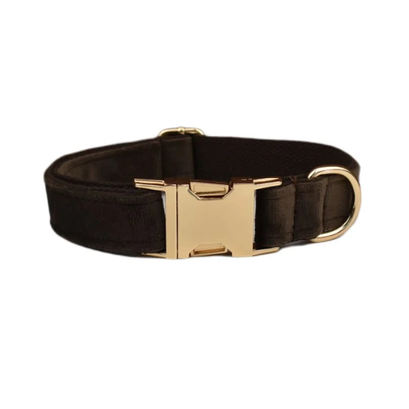Chocolate Velvet Collar & Leash